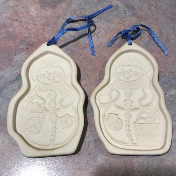 Longaberger Pottery Snowman Ornament/Cookie Mold in EUC - Picture 3 of 6
